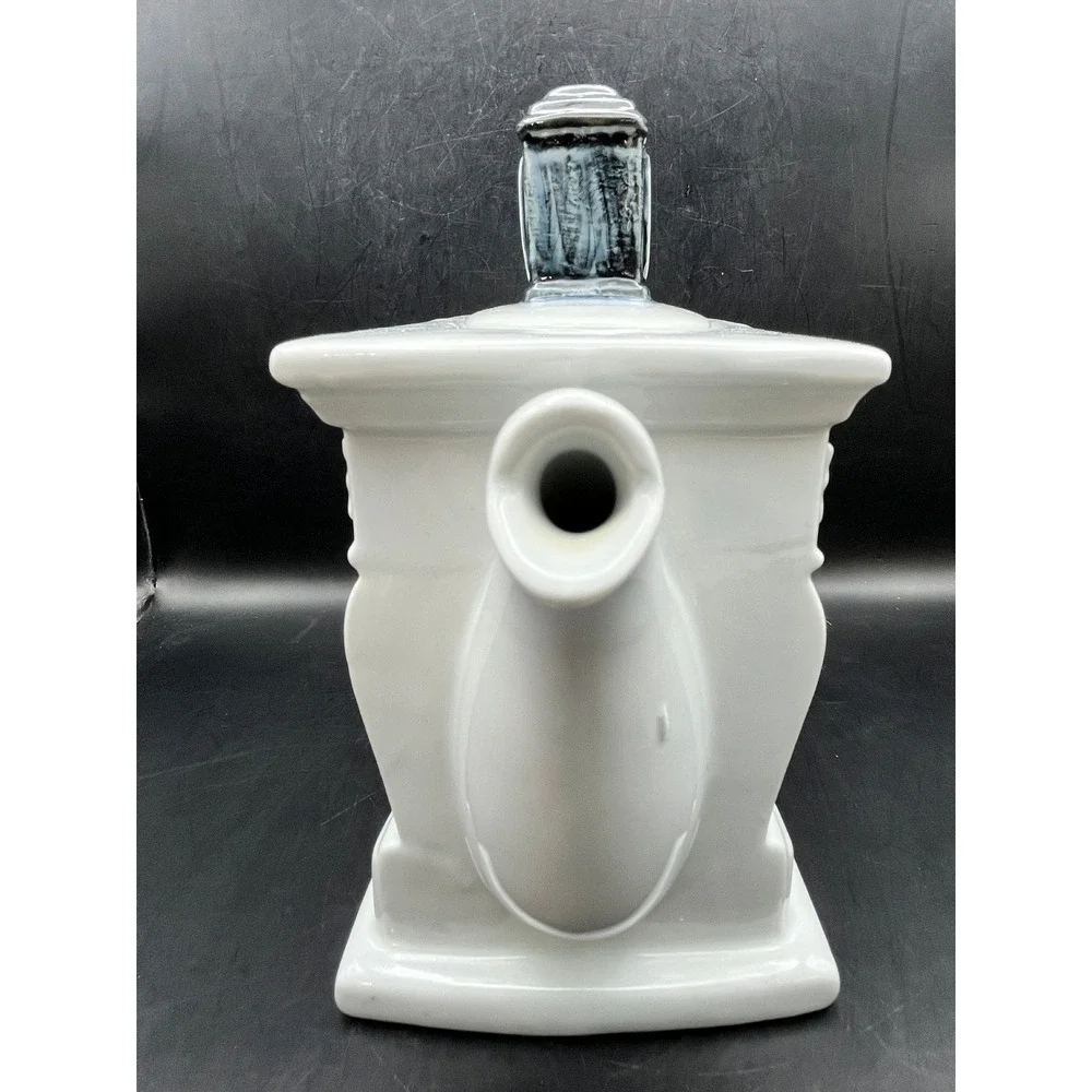 Vtg‎ Ceramic Fireplace Teapot Black Cat Mantel Clock Lid White 7